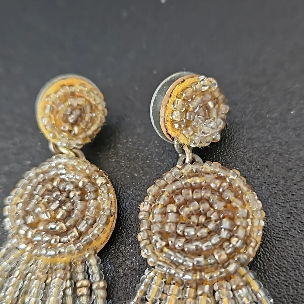 J. Crew Beaded Tassel Earrings